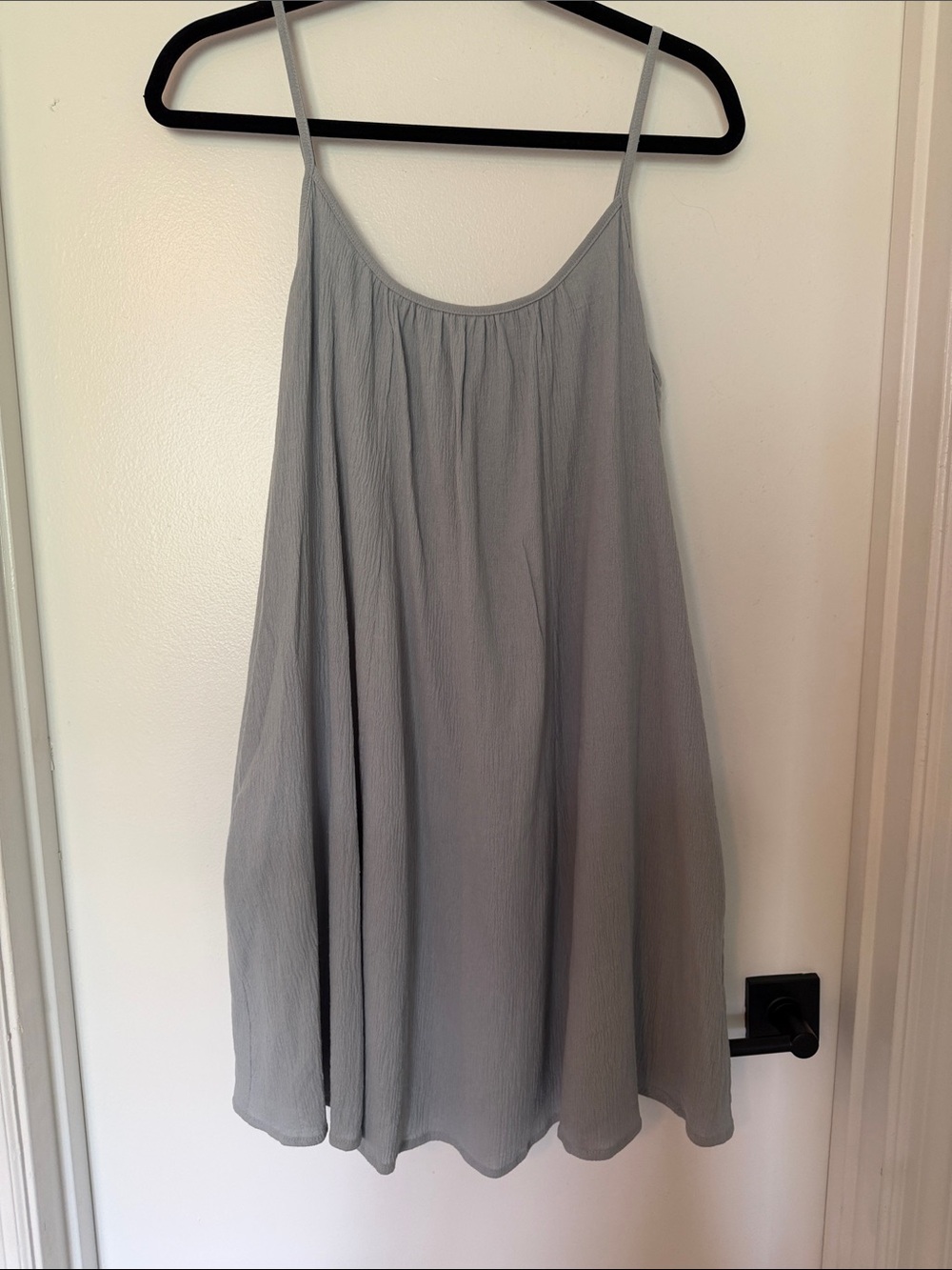 NWT Grey Crinkle Gauze Cami Cottagecore Boho Sundress Small